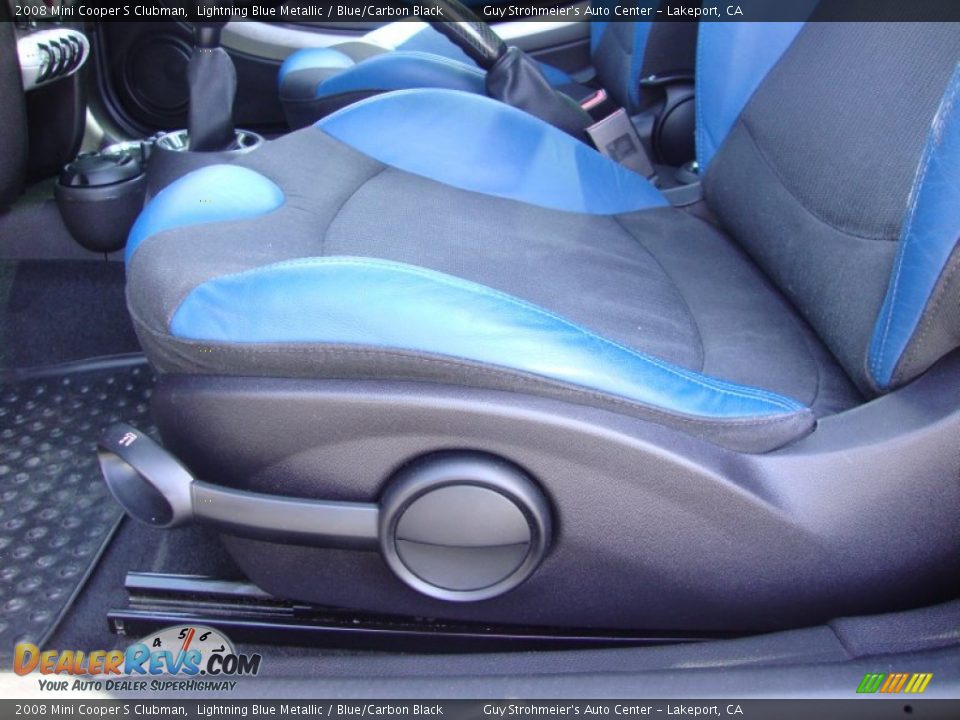 2008 Mini Cooper S Clubman Lightning Blue Metallic / Blue/Carbon Black Photo #18