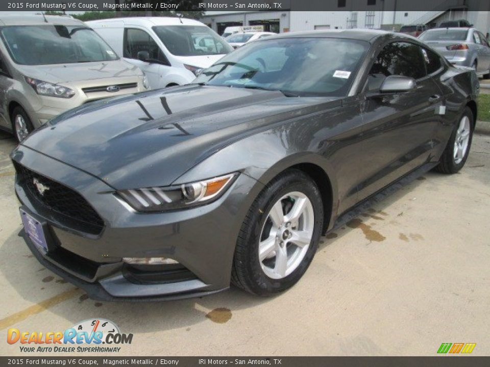 2015 Ford Mustang V6 Coupe Magnetic Metallic / Ebony Photo #10