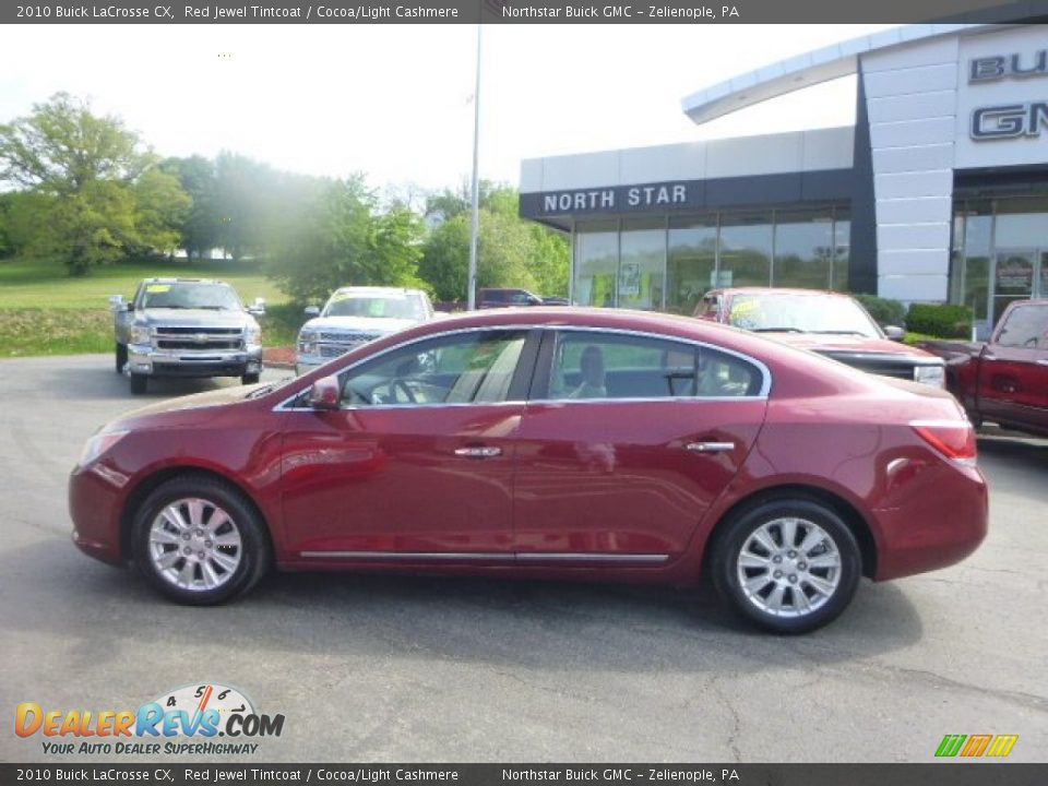 2010 Buick LaCrosse CX Red Jewel Tintcoat / Cocoa/Light Cashmere Photo #2