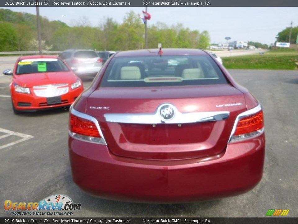 2010 Buick LaCrosse CX Red Jewel Tintcoat / Cocoa/Light Cashmere Photo #4