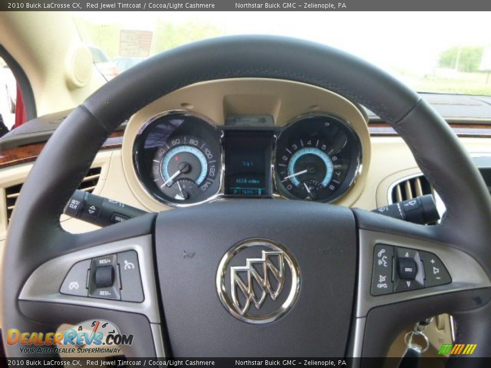 2010 Buick LaCrosse CX Red Jewel Tintcoat / Cocoa/Light Cashmere Photo #17