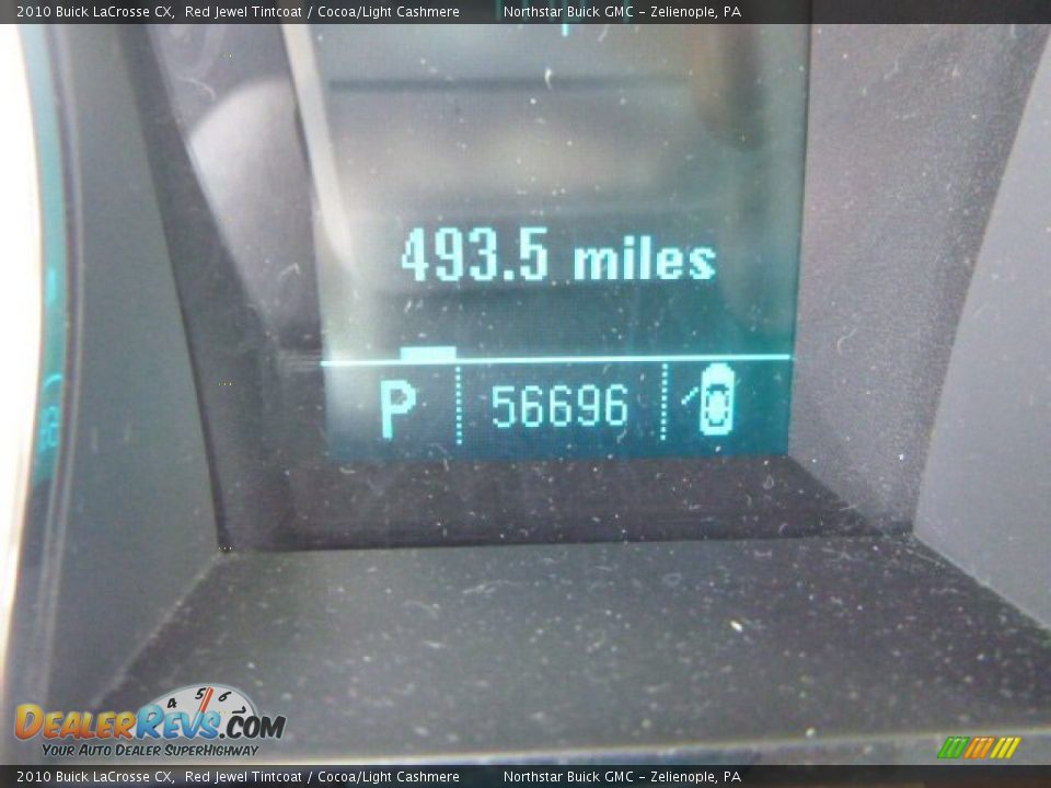 2010 Buick LaCrosse CX Red Jewel Tintcoat / Cocoa/Light Cashmere Photo #19