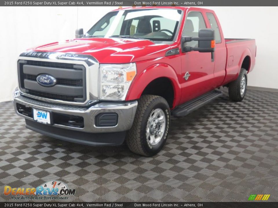 2015 Ford F250 Super Duty XL Super Cab 4x4 Vermillion Red / Steel Photo #3