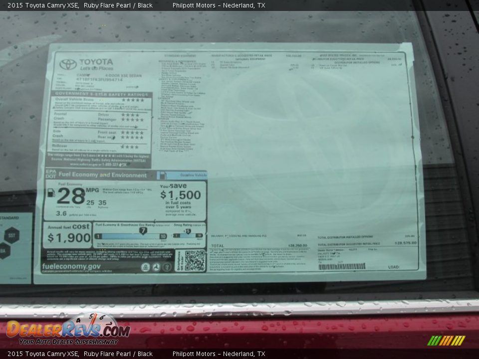 2015 Toyota Camry XSE Ruby Flare Pearl / Black Photo #33