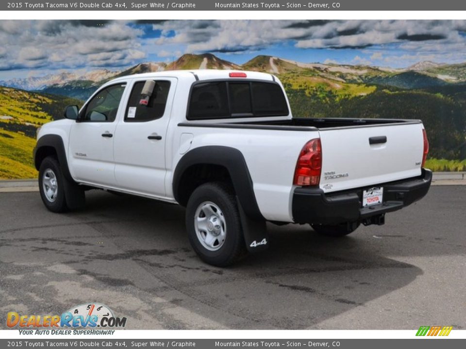 2015 Toyota Tacoma V6 Double Cab 4x4 Super White / Graphite Photo #3