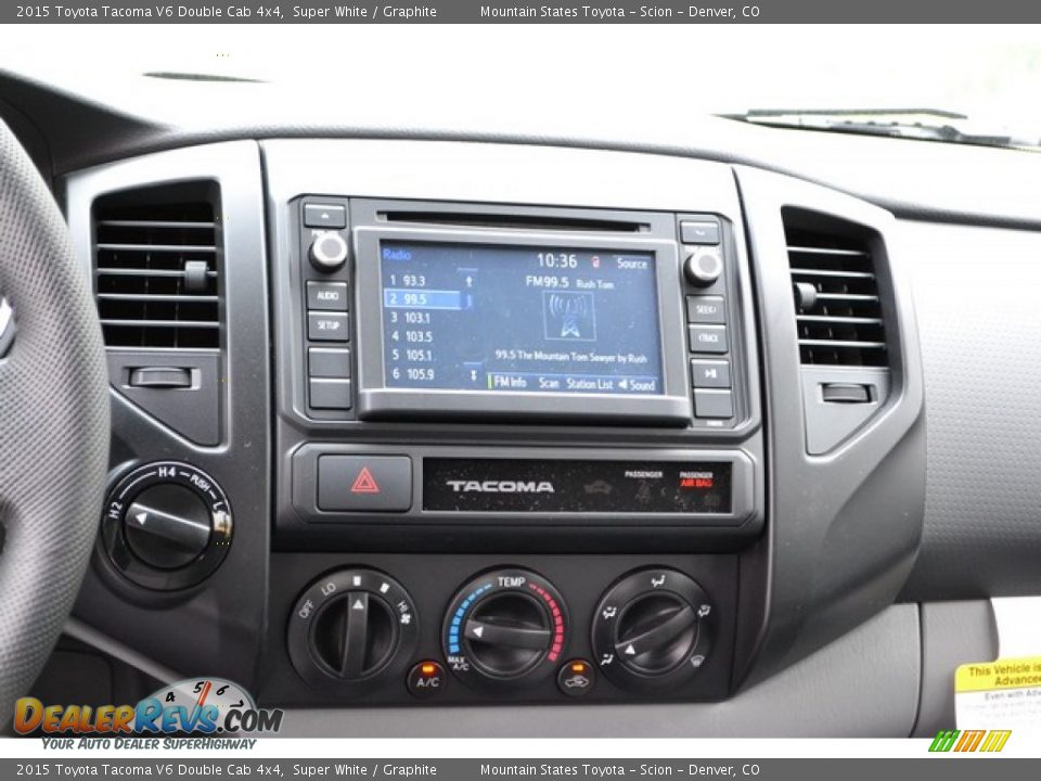 2015 Toyota Tacoma V6 Double Cab 4x4 Super White / Graphite Photo #6