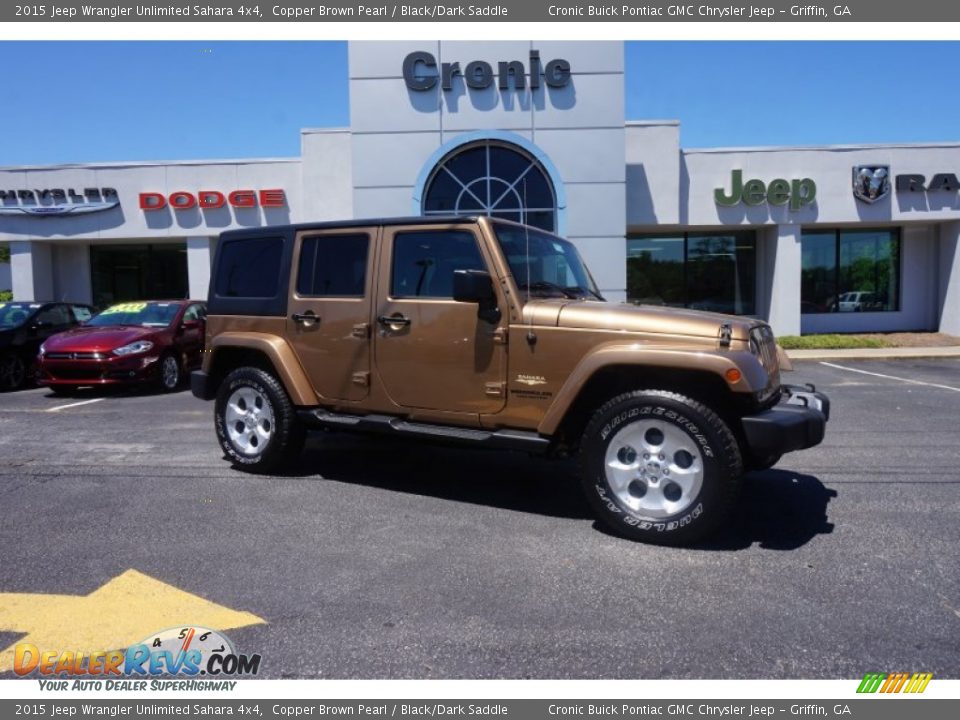 2015 Jeep Wrangler Unlimited Sahara 4x4 Copper Brown Pearl / Black/Dark Saddle Photo #1