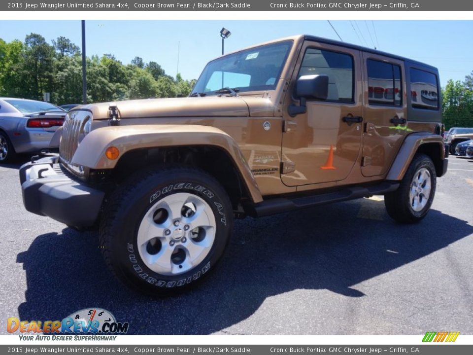 2015 Jeep Wrangler Unlimited Sahara 4x4 Copper Brown Pearl / Black/Dark Saddle Photo #3