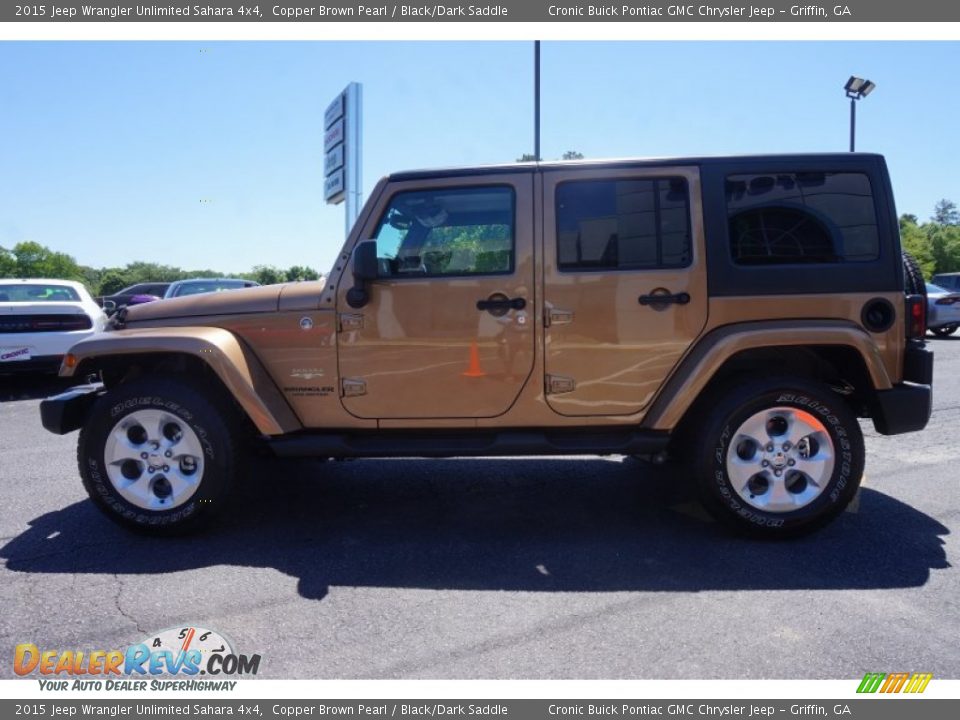 2015 Jeep Wrangler Unlimited Sahara 4x4 Copper Brown Pearl / Black/Dark Saddle Photo #4