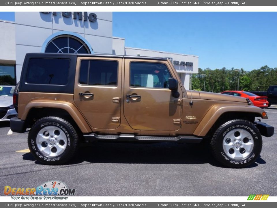 2015 Jeep Wrangler Unlimited Sahara 4x4 Copper Brown Pearl / Black/Dark Saddle Photo #8