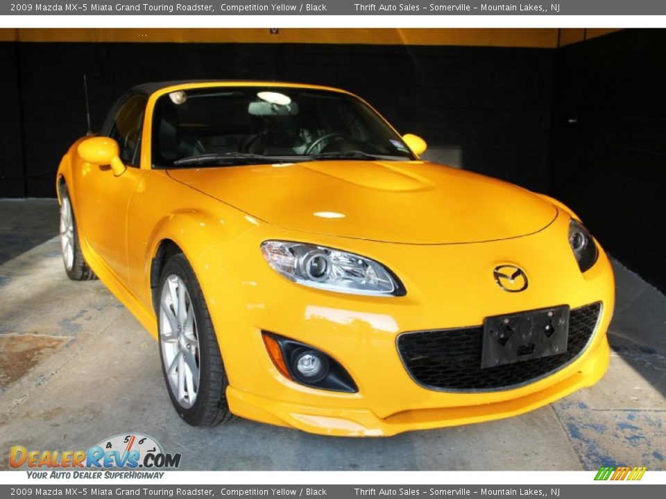 2009 Mazda MX-5 Miata Grand Touring Roadster Competition Yellow / Black Photo #7