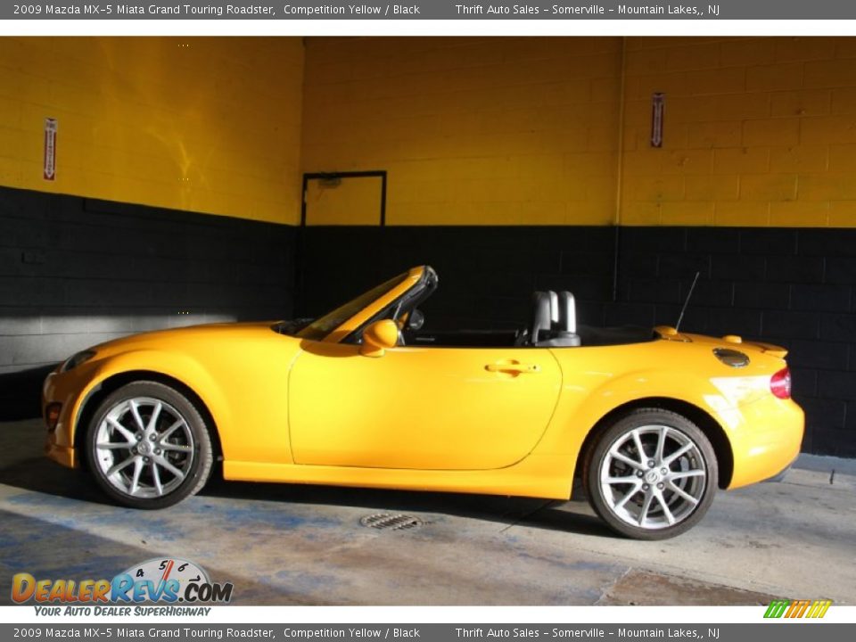 2009 Mazda MX-5 Miata Grand Touring Roadster Competition Yellow / Black Photo #11