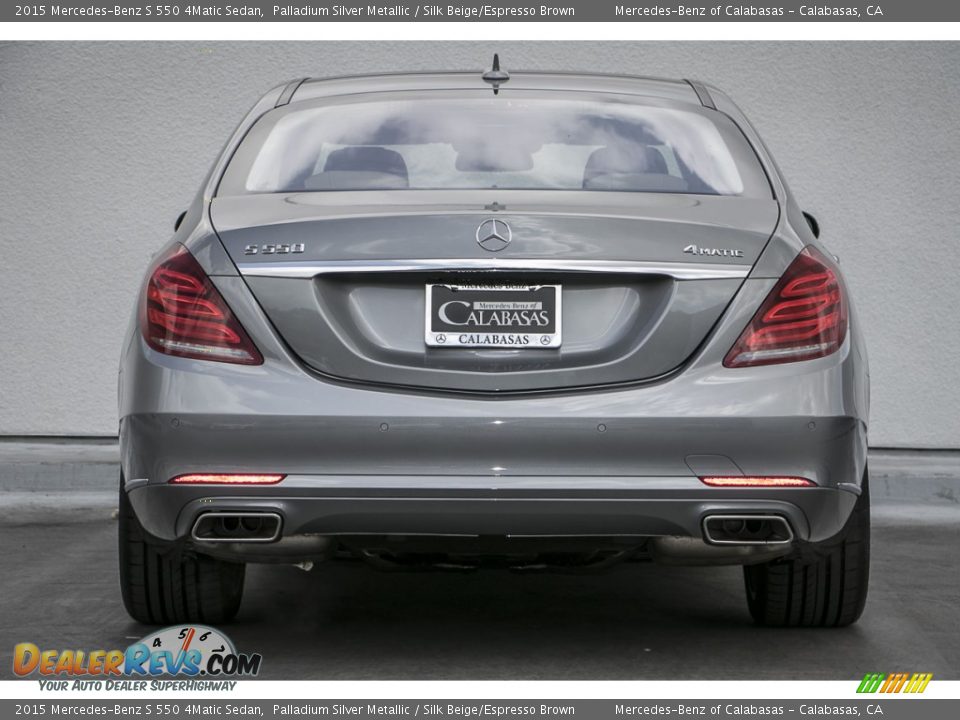 2015 Mercedes-Benz S 550 4Matic Sedan Palladium Silver Metallic / Silk Beige/Espresso Brown Photo #3