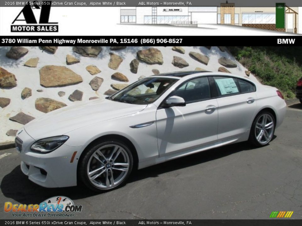 2016 BMW 6 Series 650i xDrive Gran Coupe Alpine White / Black Photo #1