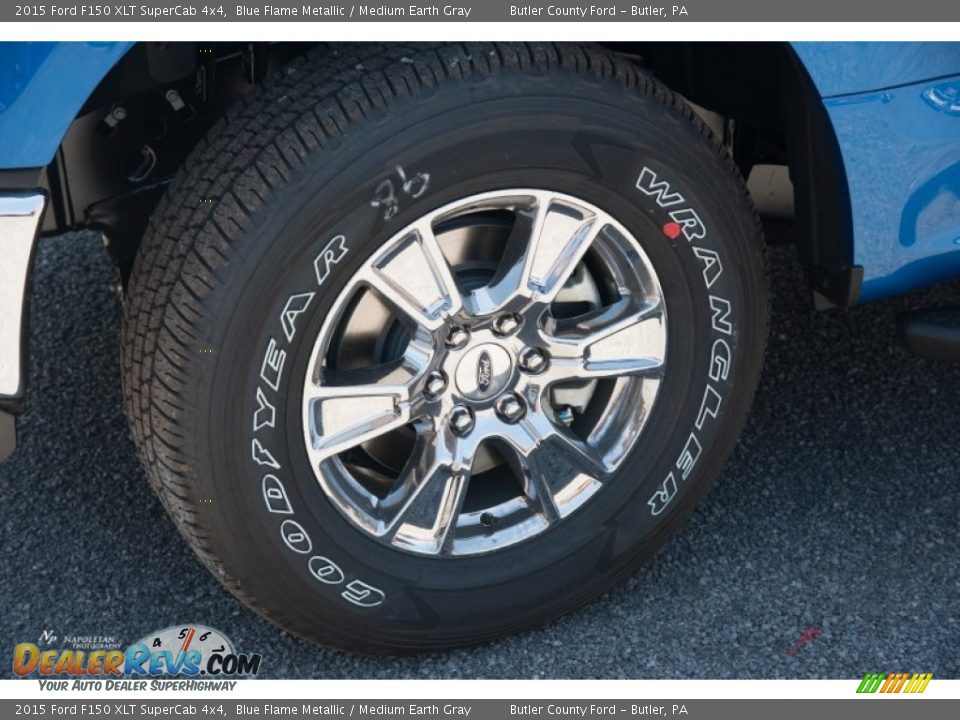 2015 Ford F150 XLT SuperCab 4x4 Blue Flame Metallic / Medium Earth Gray Photo #3