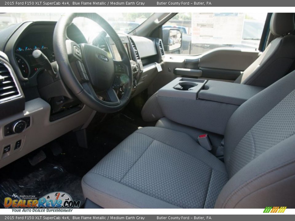2015 Ford F150 XLT SuperCab 4x4 Blue Flame Metallic / Medium Earth Gray Photo #7
