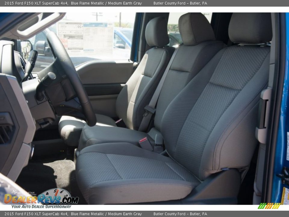 2015 Ford F150 XLT SuperCab 4x4 Blue Flame Metallic / Medium Earth Gray Photo #9