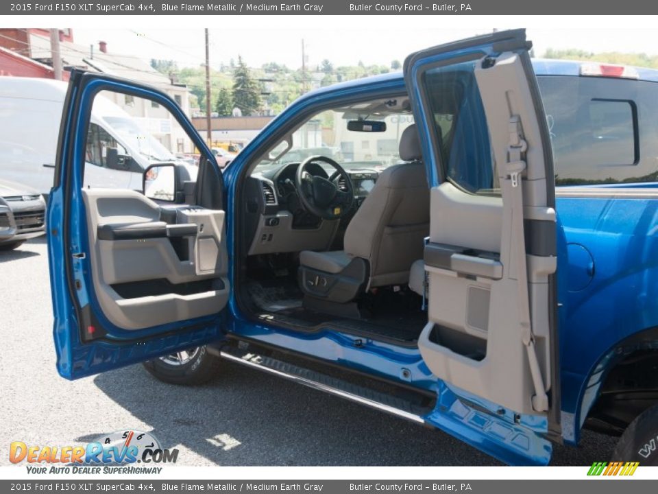 2015 Ford F150 XLT SuperCab 4x4 Blue Flame Metallic / Medium Earth Gray Photo #10