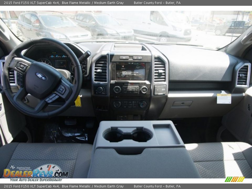 2015 Ford F150 XLT SuperCab 4x4 Blue Flame Metallic / Medium Earth Gray Photo #11
