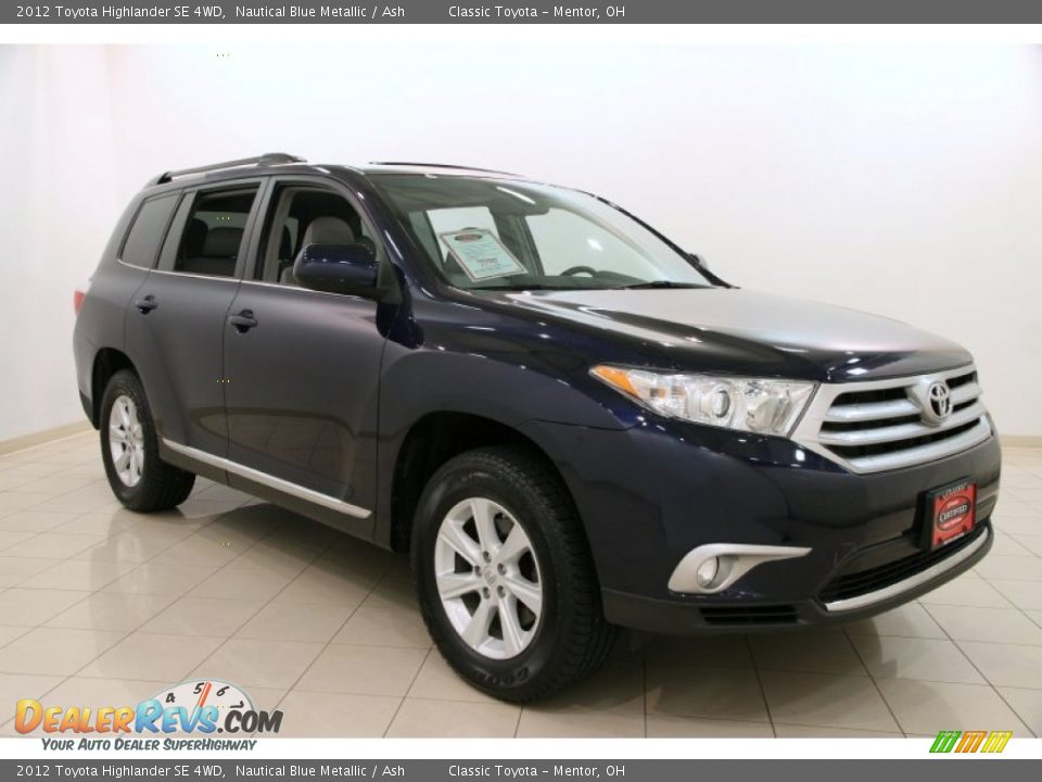 2012 Toyota Highlander SE 4WD Nautical Blue Metallic / Ash Photo #1