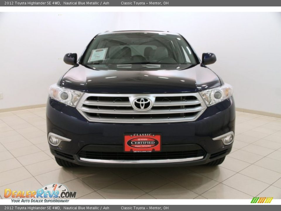 2012 Toyota Highlander SE 4WD Nautical Blue Metallic / Ash Photo #2