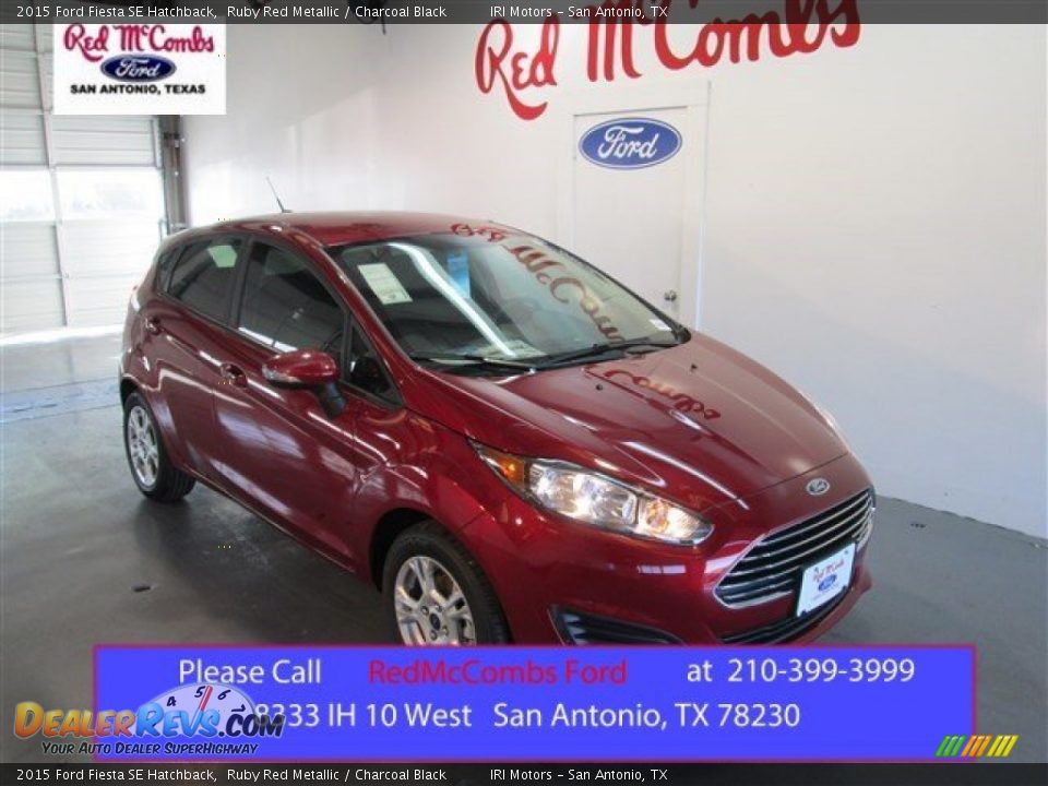 2015 Ford Fiesta SE Hatchback Ruby Red Metallic / Charcoal Black Photo #1