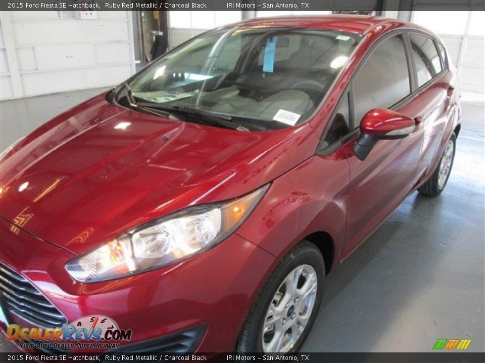 2015 Ford Fiesta SE Hatchback Ruby Red Metallic / Charcoal Black Photo #3