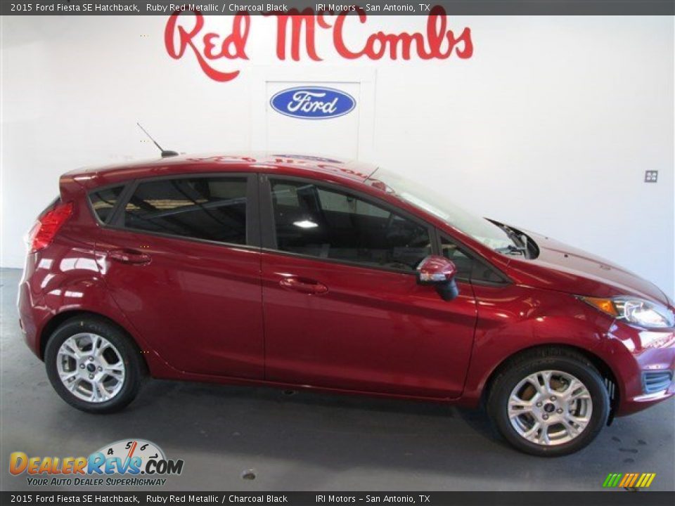 2015 Ford Fiesta SE Hatchback Ruby Red Metallic / Charcoal Black Photo #8