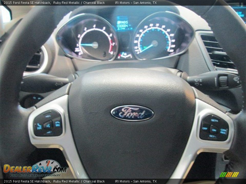 2015 Ford Fiesta SE Hatchback Ruby Red Metallic / Charcoal Black Photo #17