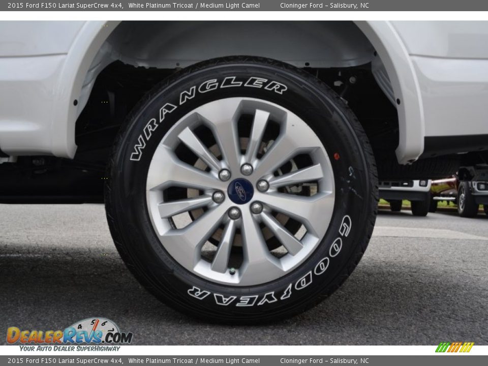 2015 Ford F150 Lariat SuperCrew 4x4 White Platinum Tricoat / Medium Light Camel Photo #5