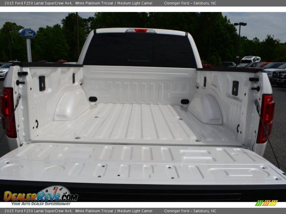 2015 Ford F150 Lariat SuperCrew 4x4 White Platinum Tricoat / Medium Light Camel Photo #7
