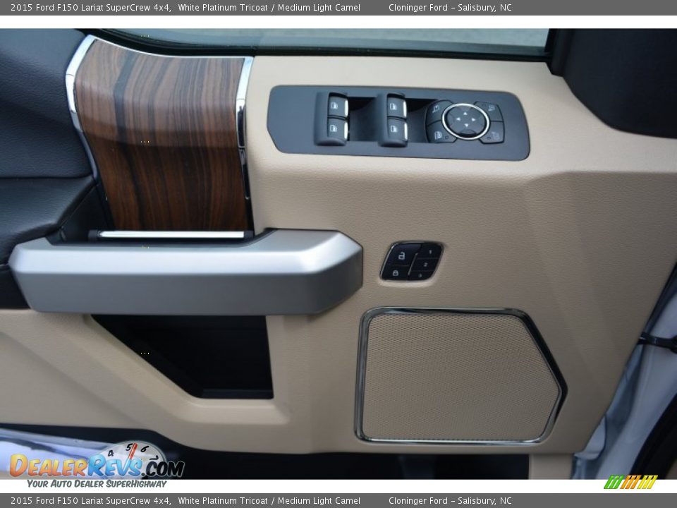2015 Ford F150 Lariat SuperCrew 4x4 White Platinum Tricoat / Medium Light Camel Photo #8