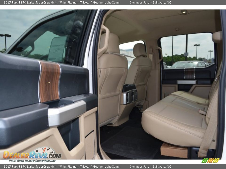 2015 Ford F150 Lariat SuperCrew 4x4 White Platinum Tricoat / Medium Light Camel Photo #12