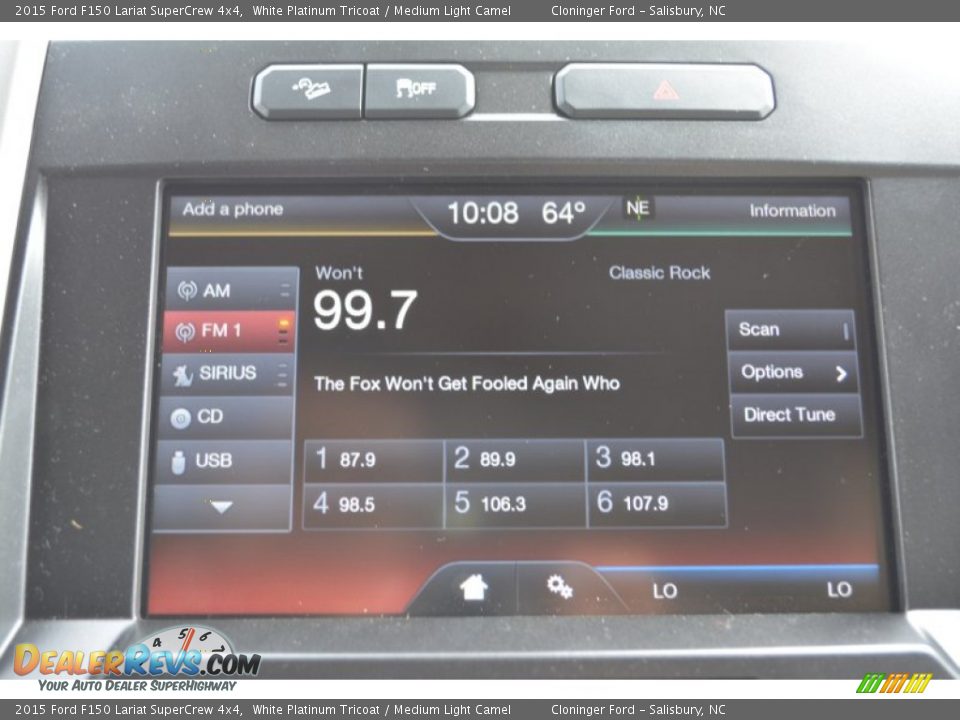 2015 Ford F150 Lariat SuperCrew 4x4 White Platinum Tricoat / Medium Light Camel Photo #14