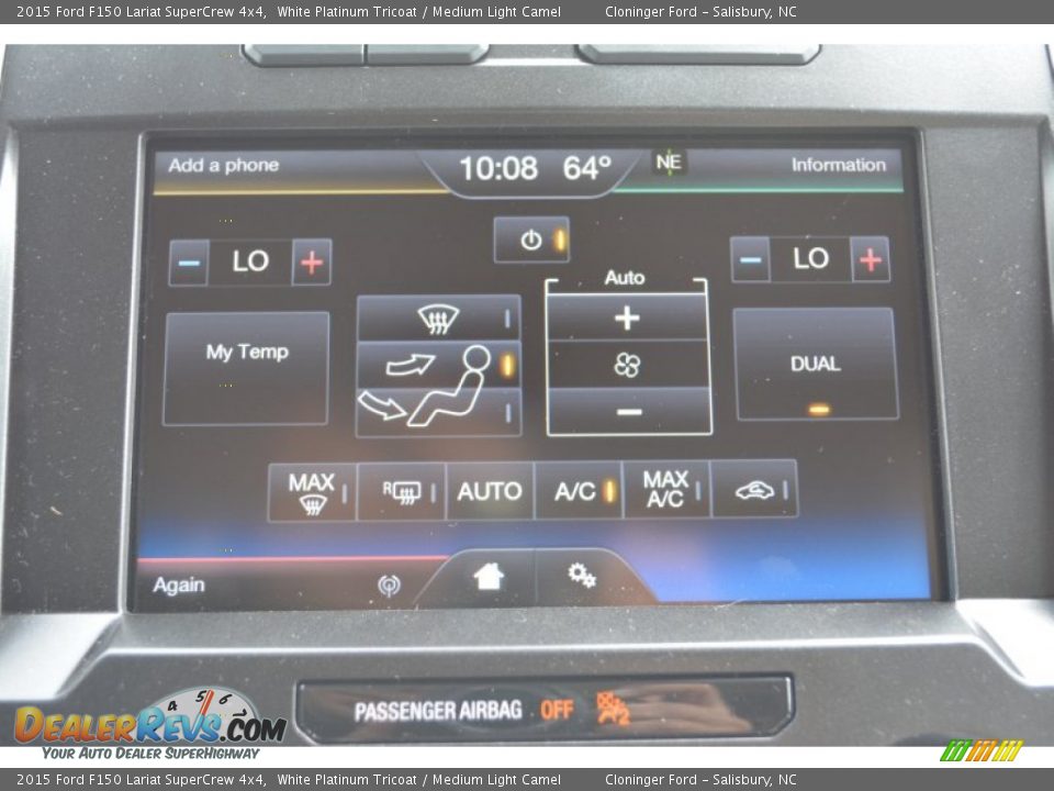 2015 Ford F150 Lariat SuperCrew 4x4 White Platinum Tricoat / Medium Light Camel Photo #15