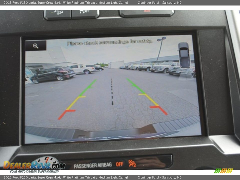 2015 Ford F150 Lariat SuperCrew 4x4 White Platinum Tricoat / Medium Light Camel Photo #17