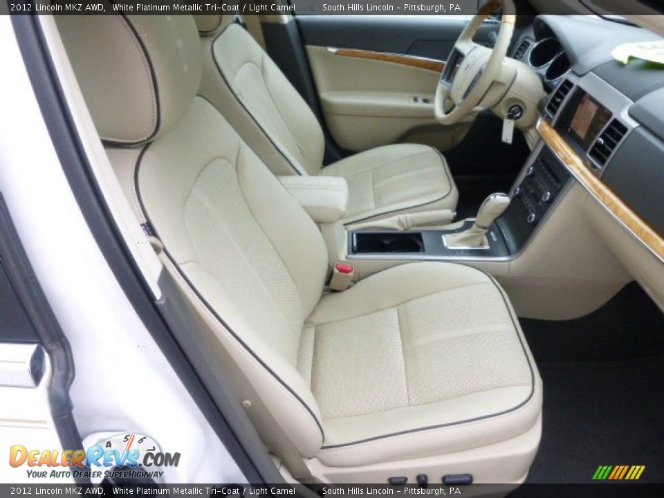 2012 Lincoln MKZ AWD White Platinum Metallic Tri-Coat / Light Camel Photo #10