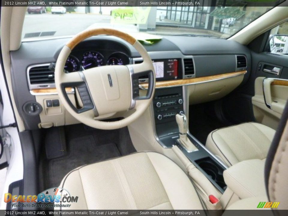 2012 Lincoln MKZ AWD White Platinum Metallic Tri-Coat / Light Camel Photo #16