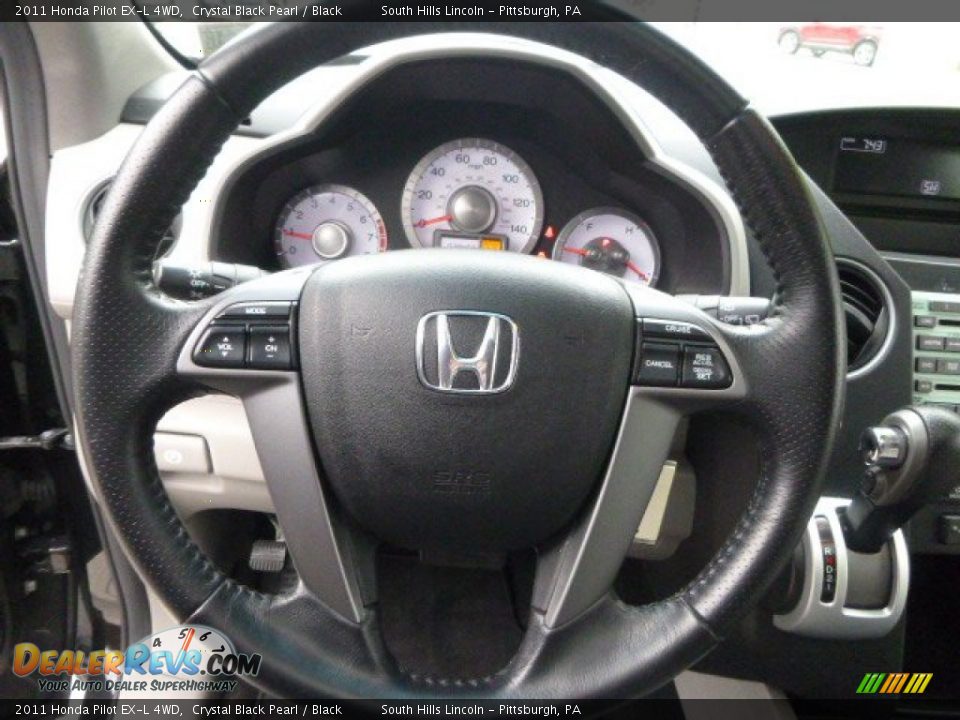 2011 Honda Pilot EX-L 4WD Crystal Black Pearl / Black Photo #21