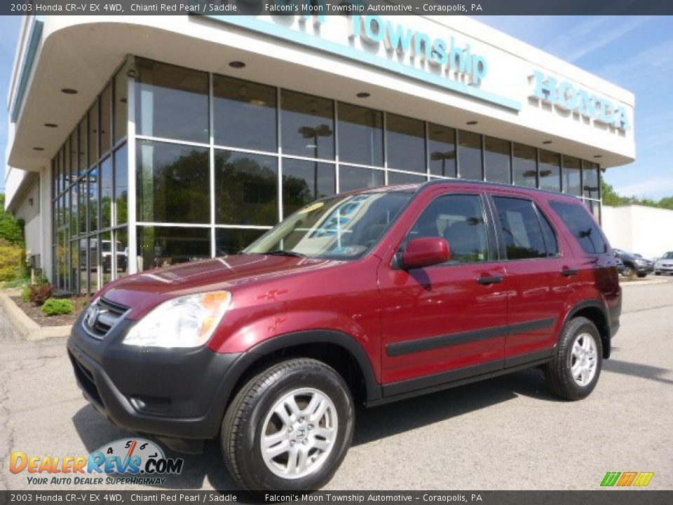 2003 Honda CR-V EX 4WD Chianti Red Pearl / Saddle Photo #1