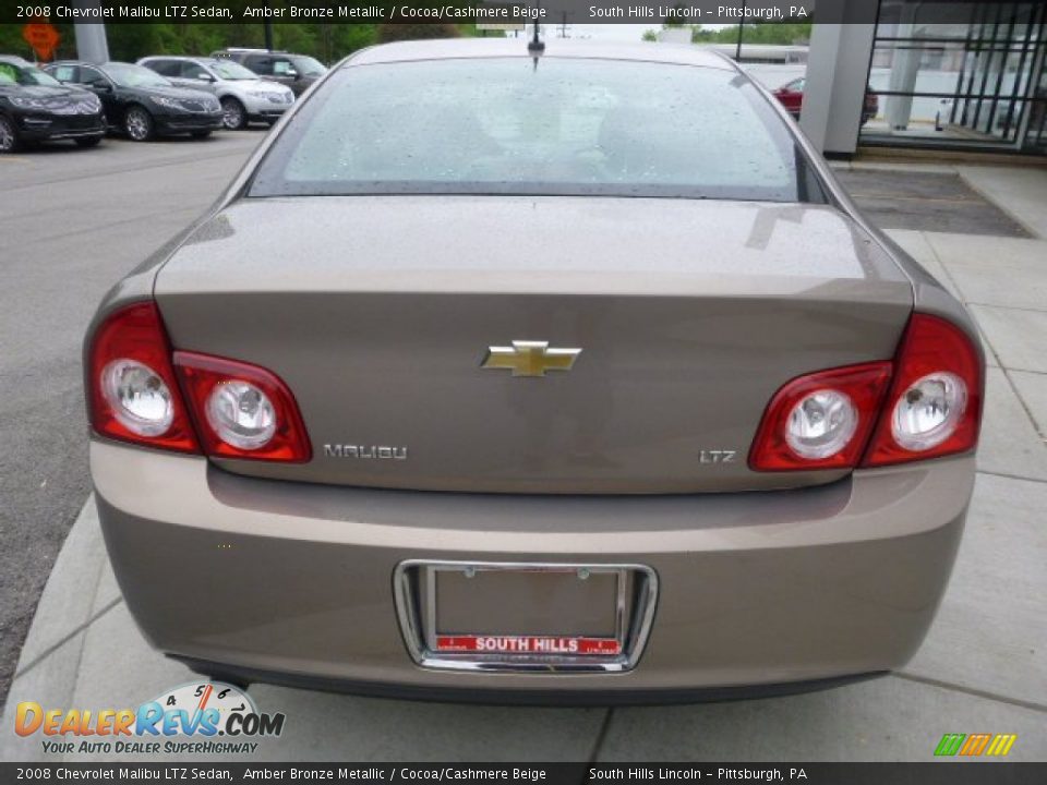 2008 Chevrolet Malibu LTZ Sedan Amber Bronze Metallic / Cocoa/Cashmere Beige Photo #4