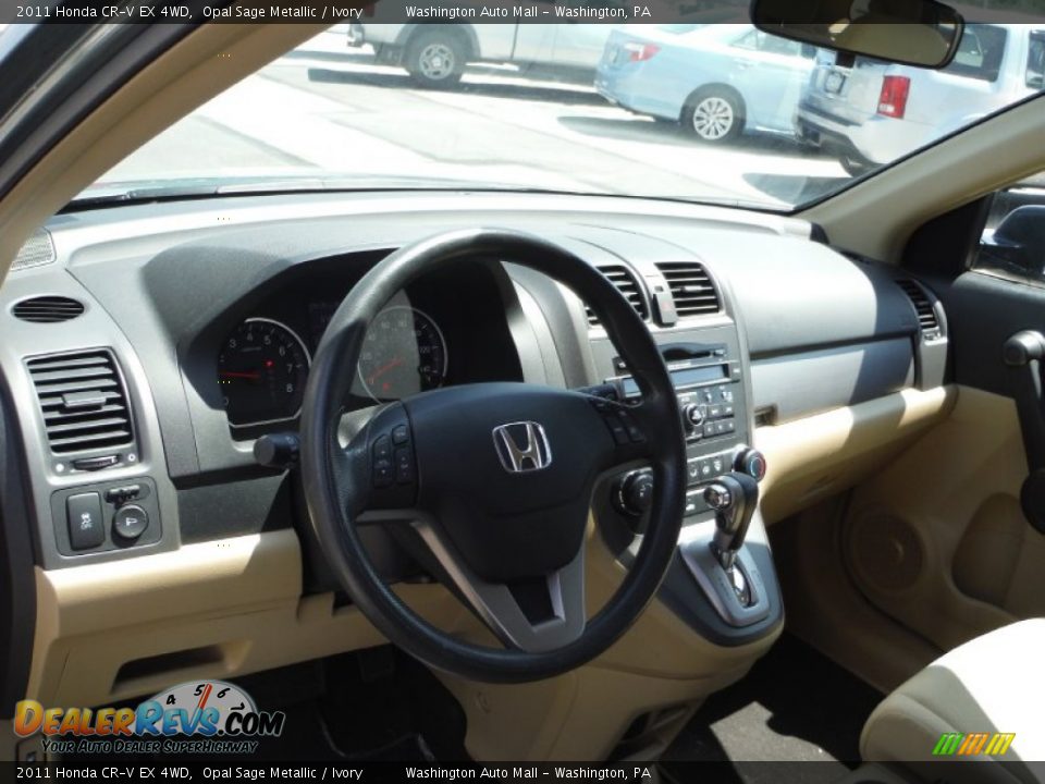 2011 Honda CR-V EX 4WD Opal Sage Metallic / Ivory Photo #12