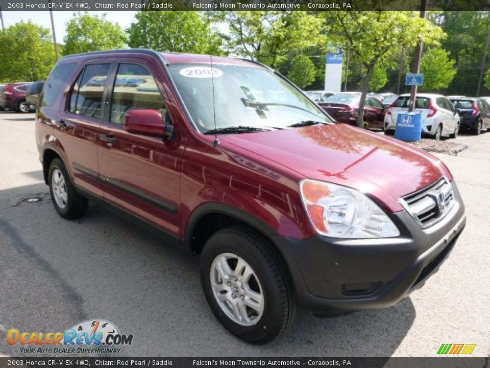 2003 Honda CR-V EX 4WD Chianti Red Pearl / Saddle Photo #7