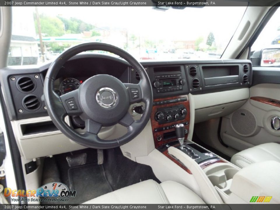2007 Jeep Commander Limited 4x4 Stone White / Dark Slate Gray/Light Graystone Photo #12