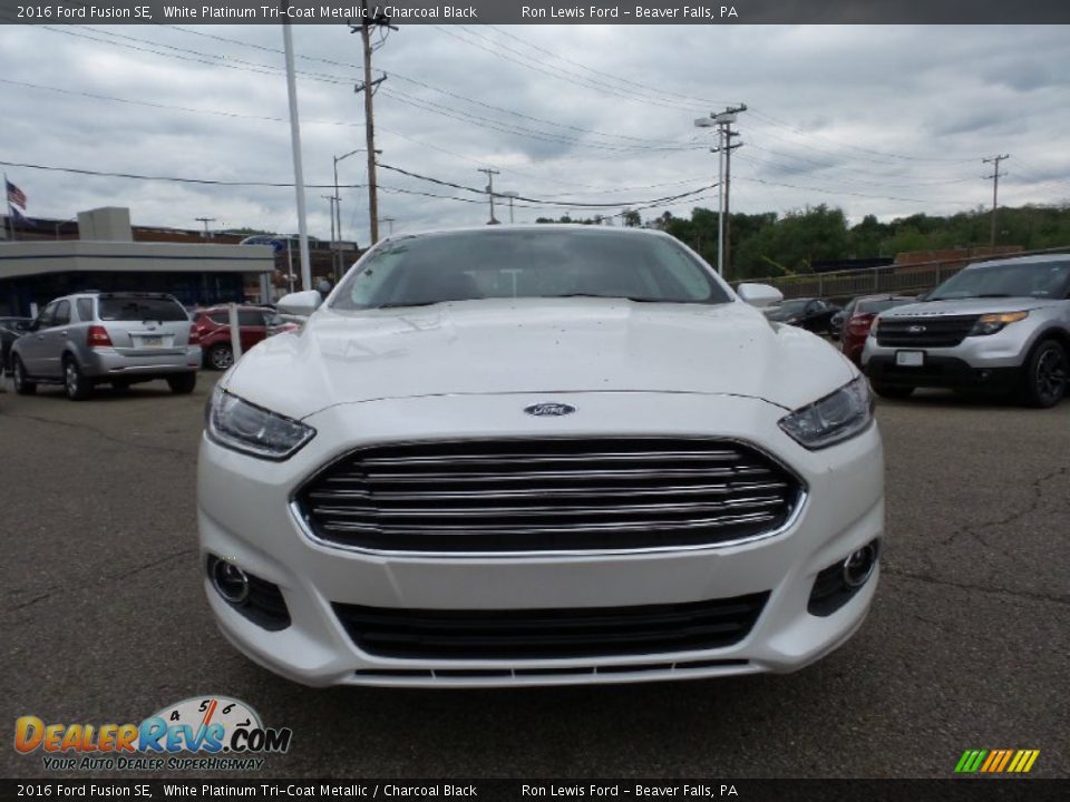 2016 Ford Fusion SE White Platinum Tri-Coat Metallic / Charcoal Black Photo #8