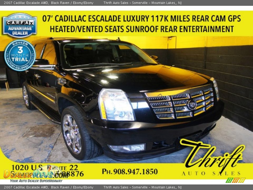 2007 Cadillac Escalade AWD Black Raven / Ebony/Ebony Photo #1