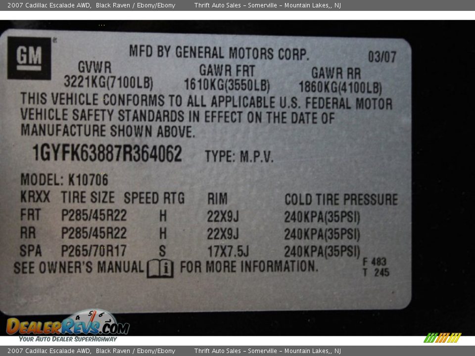2007 Cadillac Escalade AWD Black Raven / Ebony/Ebony Photo #28