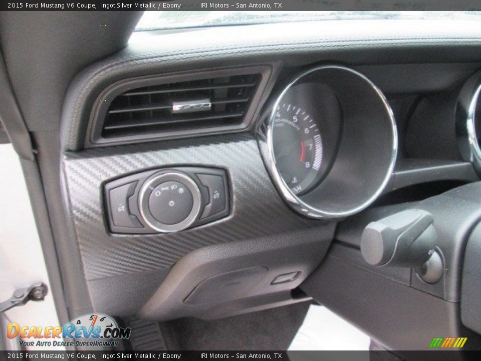 2015 Ford Mustang V6 Coupe Ingot Silver Metallic / Ebony Photo #28