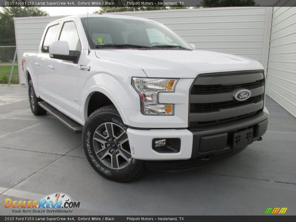 2015 Ford F150 Lariat SuperCrew 4x4 Oxford White / Black Photo #1