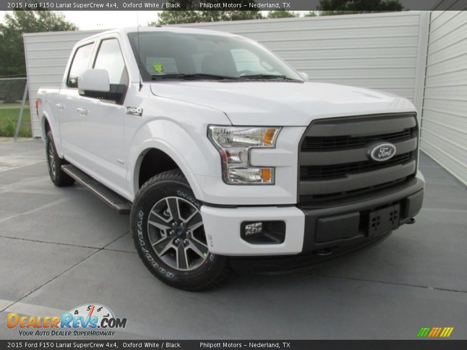 2015 Ford F150 Lariat SuperCrew 4x4 Oxford White / Black Photo #2